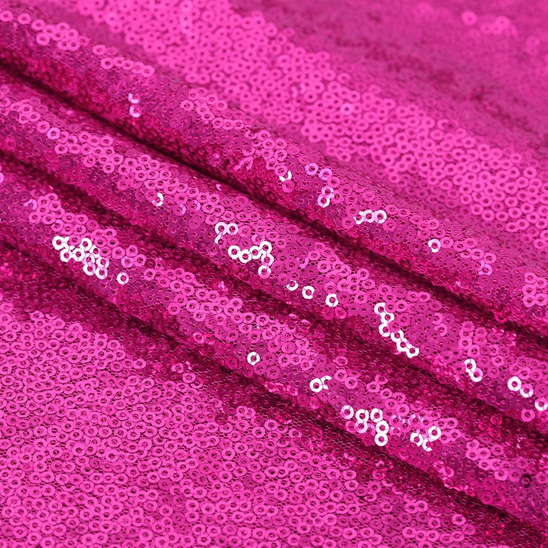B.Cool B-COOL Rectangle Fuchsia Sequin Tablecloth Glitter Tablecloth Wedding Party Sequence Table Cloth for Christmas 60x102-Inch - Image 5